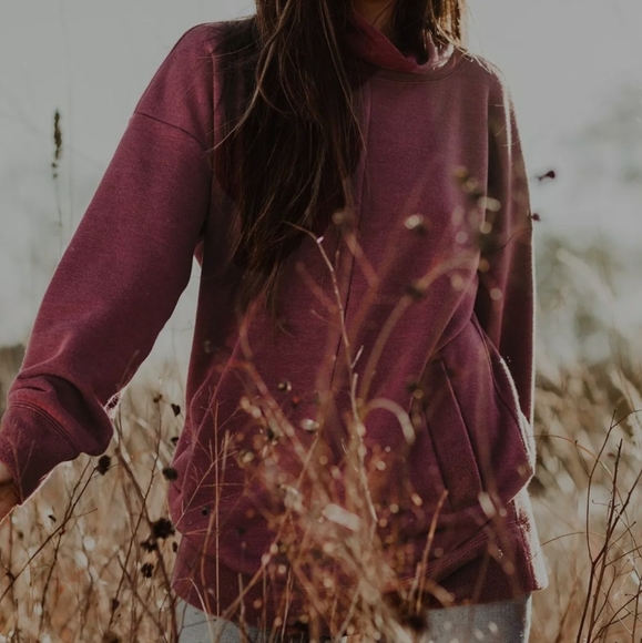 Buckle Tops - Buckle Gimmicks by BKE Heathered Cowl Neck Tunic Sweatshirt